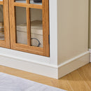 Rustic Style Display Cabinet With Glass Doors For Collectibles