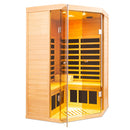 2 Persons Large Glass Front Deluxe Version Hemlock Far Infrared Corner Sauna Room - Natural