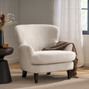 Melodique - Boucle Fabric Upholstered Club Chair With Tapered Legs