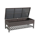 Regent - Storage Bench With Metal Rack - Brown Multi
