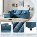Modular Sectional With Deep And Wide Seat, Cloud Couch Set With Double Cushions Sofa With Movable Ottoman