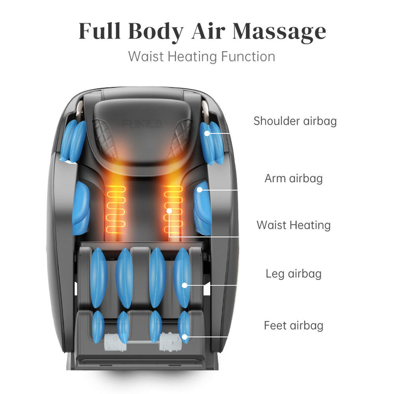 Massage Chair, Zero Gravity Shiatsu Massage Chairs Full Body And Recliner Sl-Track Massage Chair With Bluetooth Speaker, Anion, Thai Stretch, USB Charing, Heating And Foot Roller Massager - Black