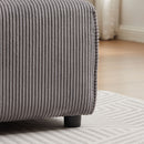 Modern Minimalist Corduroy Combination Sofa With 2 Comfort Cushions With USB & C Charging Ports