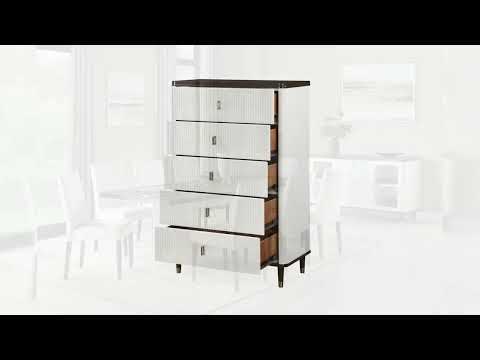 Carena - Server - White & Brown Finish
