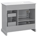 36" Bathroom Vanity With Sink, 2 Tip Out Drawers, Soft Close Hinges