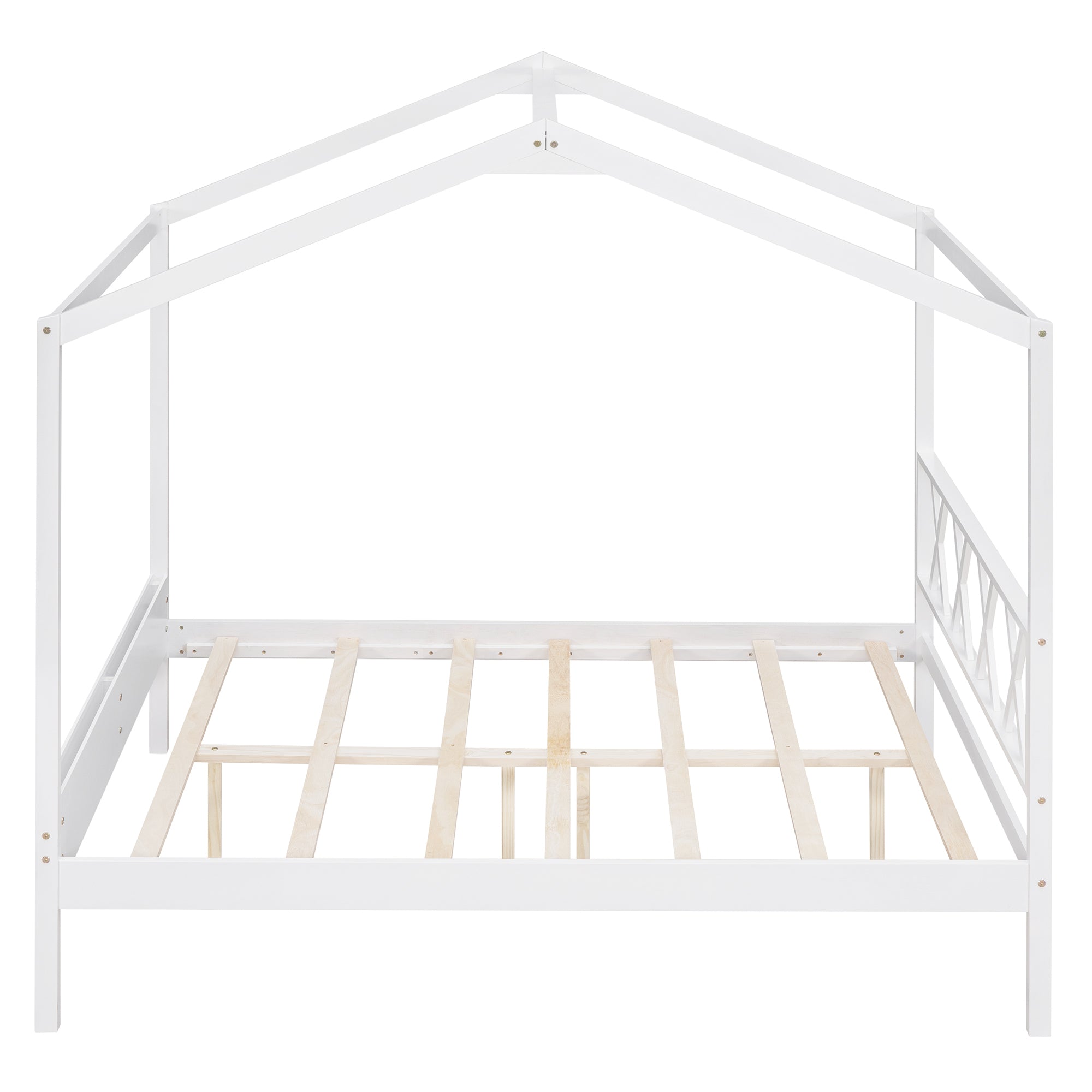 Full Size Wood House Bed with Storage Space, White (OLD SKU :LP000002AAK) - Atlantic Fine Furniture Melbourne FL