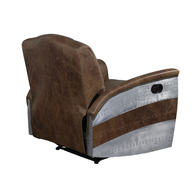 Brancaster - Recliner - Retro Brown Top Grain Leather & Aluminum