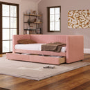 Corduroy Daybed With Two Drawers And Wood Slat