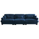Modern Velvet Sofa With Bolstered Armrests And Pillows