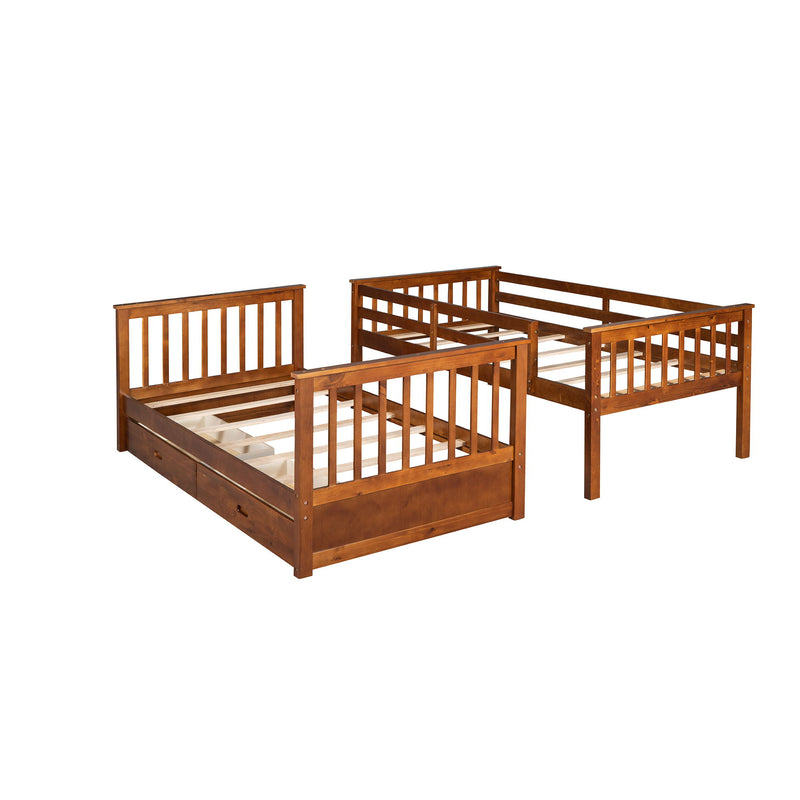 Bunk Bed With Ladders And 2 Storage Drawers