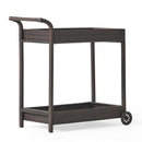 Resin Wicker Bar Cart With Metal Frame - Brown