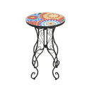 Colorful Outdoor Side Table With Ceramic Tile Top