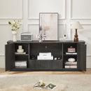 Modern Wavy TV Stand Rounded Sideboard With Storage Cabinet