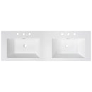 Vanity Top With Undermount Rectangular Double Sinks, Faucet Holes - White