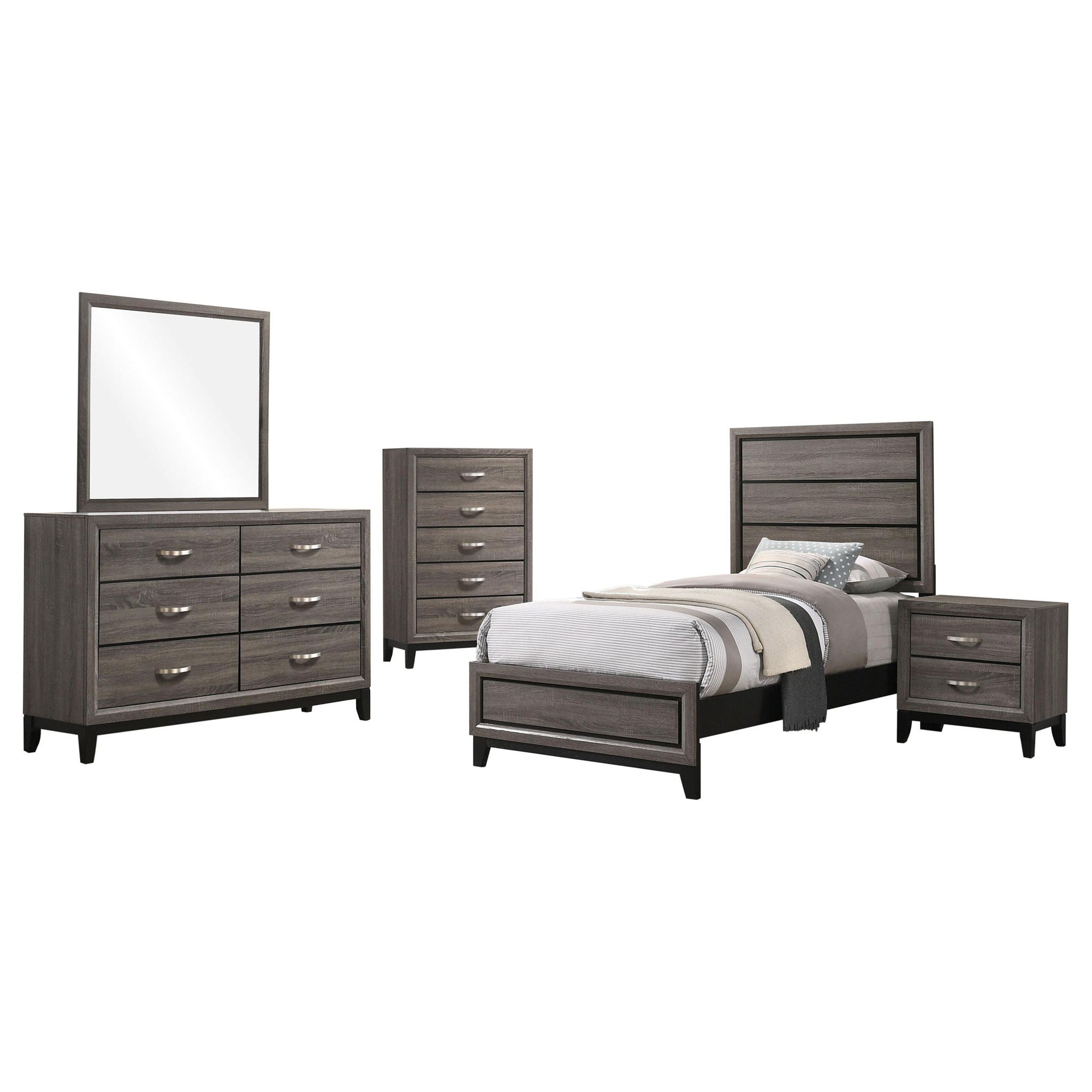Watson 5-piece Twin Bedroom Set Grey Oak