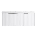 Contemporary Wall Mounted Bathroom Vanity With Resin Double Sink