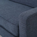 Mid Century Modern 3 Seater Sofa With Button Tufting - Dark Blue