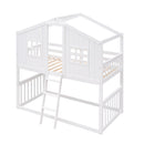 House Bunk Bed With Ladder, Wood Bed