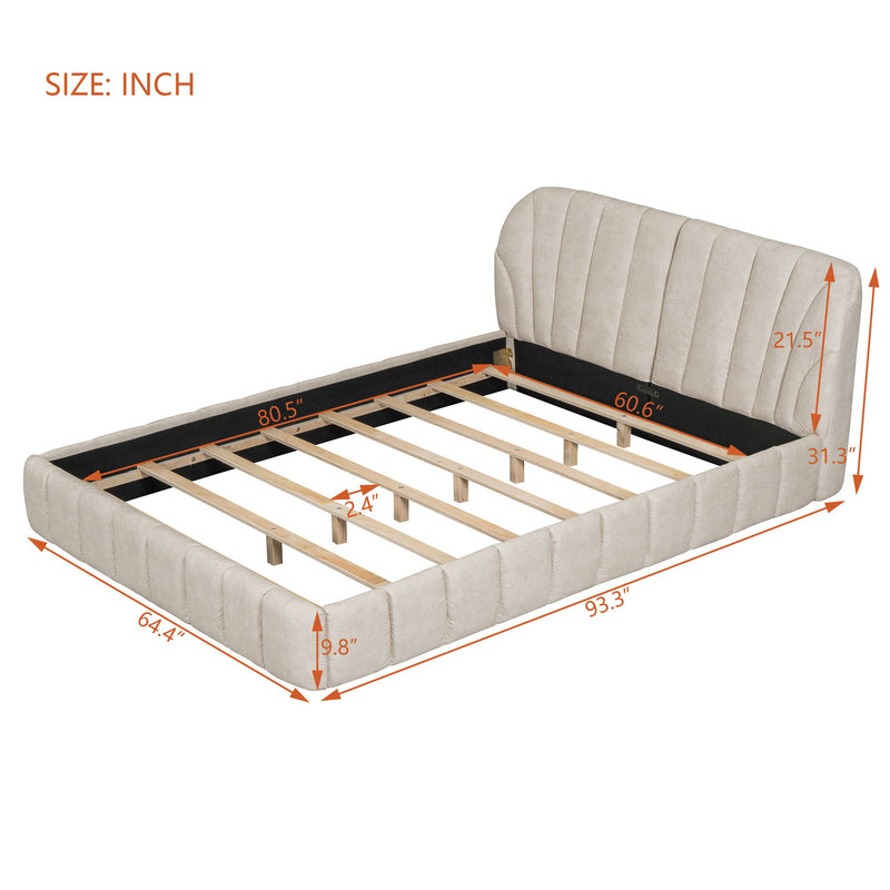 Elegant Design Upholstered Platform Bed
