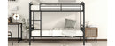 Twin Over Twin Metal Bunk Bed,Divided into Two Beds(Black){OLD SKU:MF280424AAB}