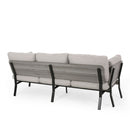 Mid Century Modern 3 Seater Sofa With Pillow Cushions - Light Gray