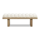 Bella - Upholstered Modern Accent Bench - Ivory White