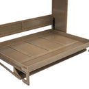 Full Size Murphy Bed With Wardrobe, Drawers, And Open Shelves - Wood