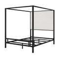 Modern Canopy Bed With Tall Upholstered Headboard