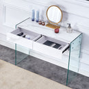 Environmental Protection Minimalist Dresser, Desk, Desktop Computer Desk, With Double Drawer Storage Space, Simple Home, Perfect For Various Styles - White