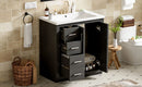 Ceramic Sink Combo, Freestanding Vanity Set With 3 Drawers & Soft Closing Doors