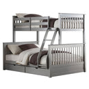 Haley II - Twin Over Full Bunk Bed With Storage - Gray