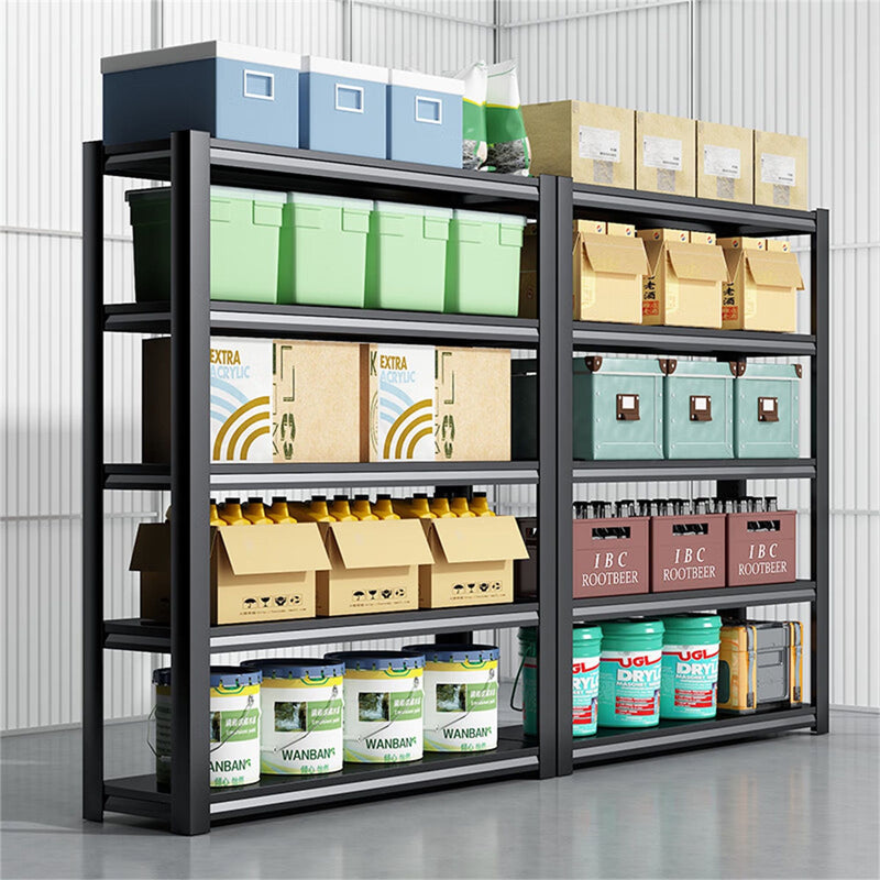 Tall Metal Shelves With Removable Dividers Are High Capacity And Load Bearing For Garages, Kitchens And Offices