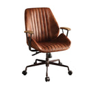 Brancaster - Aluminum Top Grain Leather Office Chair - Coffee