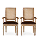 Elegant French Country Style Dining Chair With Cane Backrest