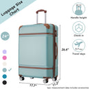 Hardshell Luggage With Tsa Lock, 24" Expandable Lightweight Suitcase With Spinner Wheels, Single Vintage Luggage