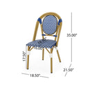 Outdoor Rattan And Aluminum French Bistro Chair Set