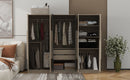 6 Doors Wardrobe Storage For Bedroom, With 2 Drawers Inside - Black / Nature