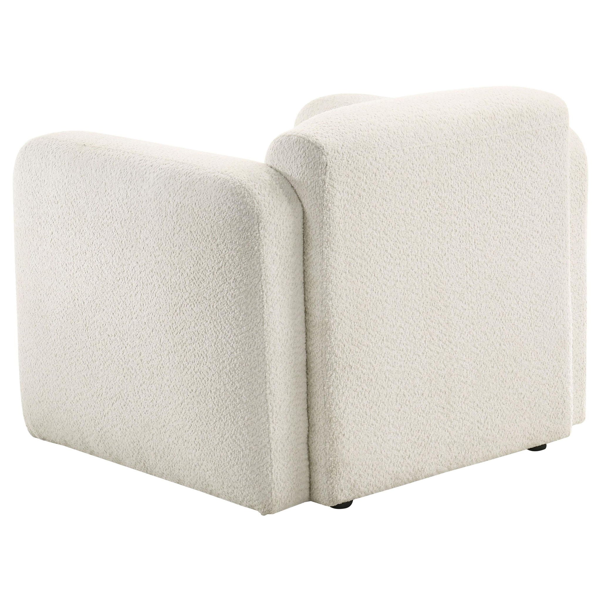 Dorset Fabric Upholstered Round Track Arm Accent Chair White - Atlantic Fine Furniture Melbourne FL