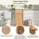 15.75" Bathroom Vanity With Reversible Resin Sink And Cabinet - Wood