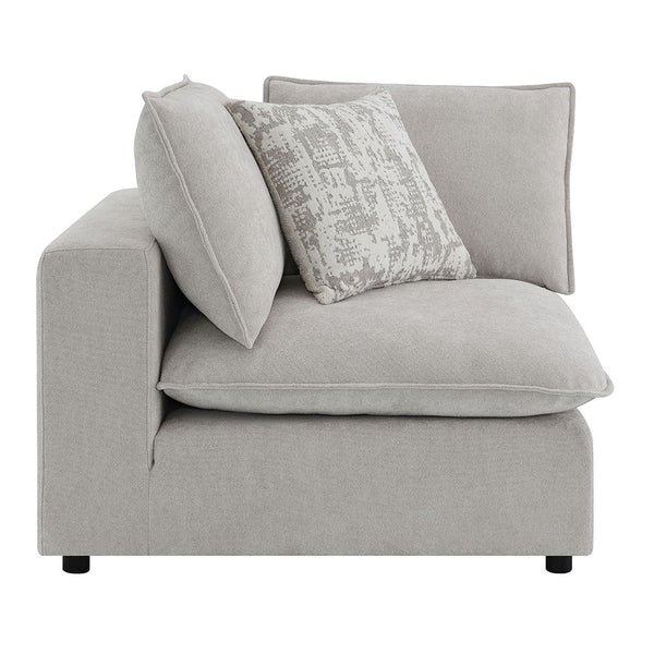 Marisa - Modular Wedge With Pillow - Beige Boucle