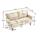 Mid Century Modern Loveseat Sofa With USB Ports, Removable Pillow Cover