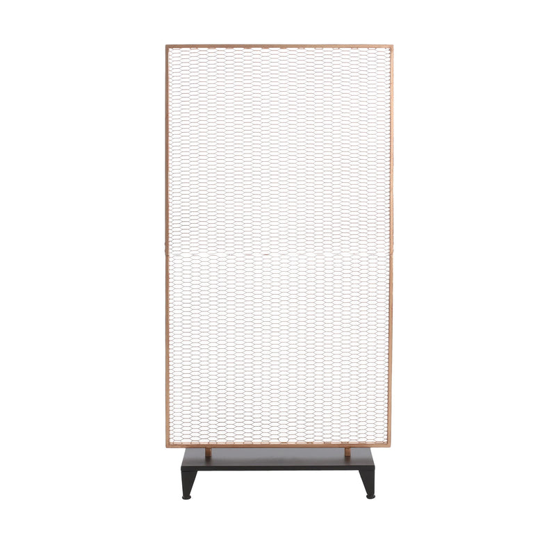 Modern Single Panel Iron Room Divider - Gold Brushed Brown