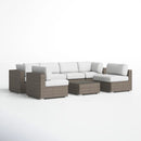 Seating Set With Cushions Handcrafted Wicker Design