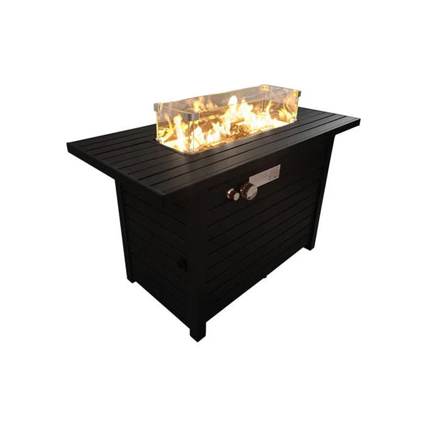 Propane Fire Pit Table With Cover - Black