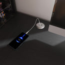 L-Shaped Computer Desk With Glass Cabinets, Built In LED Lights, USB Charging Ports