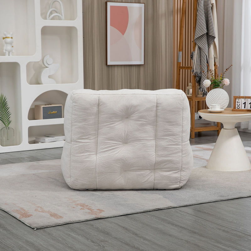 Fluffy Bean Bag Chair, Comfortable Bean Bag For Adults And Children, Super Soft Lazy Sofa Chair With Memory Foam And Ottoman, Indoor Modern Focus Bean Bag Chair For Living Room, Bedroom, Apartment