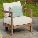 Outdoor Acacia Wood Patio Club Chair, Waterproof Thick Cushion, Deep Seating