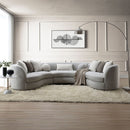 Ivria - Sectional Sofa With 9 Pillows - Gray Boucle
