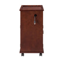 Traditional End Table With Charging Station, Narrow Side Table With USB Ports And Outlets - Red Walnut