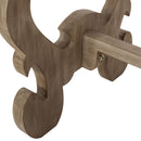 French Country Style Accent Table With Ornate Stretcher Base - Natural